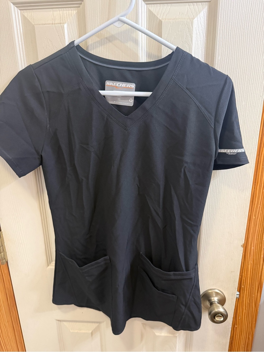 Skechers Women's Navy V-Neck Short Sleeve Scrub Top